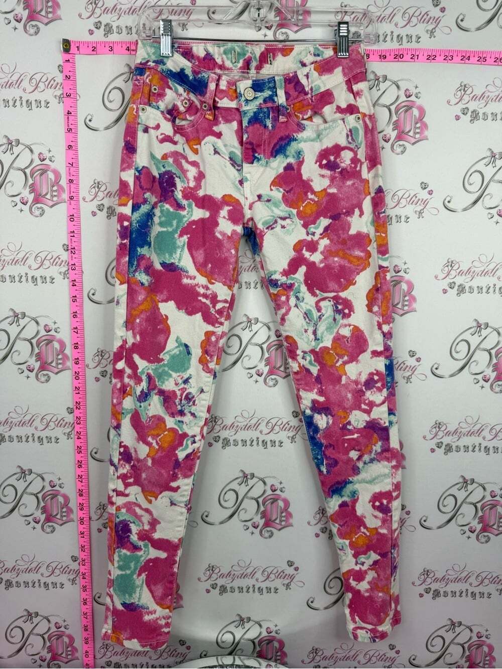 LEVIS jeans rainbow 🌈 Skinny Jeans with Pink & Multicolor Watercolor Print